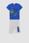Erkek Çocuk Desenli Kısa Kollu Pamuklu Pijama Takım
