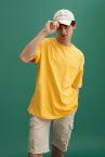 Oversize Fit Bisiklet Yaka Pamuklu Penye Tişört