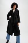 Regular Fit Suni Deri Trençkot