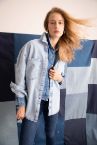 Oversize Fit Cepli Jean Ceket