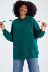 Oversize Fit Kapüşonlu Kanguru Cepli Sweatshirt