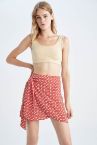 Etnik Desenli Regular Fit Mini Etek
