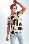 Coool Regular Fit Baskılı Poplin Kısa Kollu Hawaii Gömlek