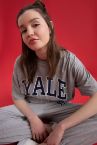 Yale University Lisanslı Oversize Fit Bisiklet Yaka Baskılı Kısa Kollu Tişört