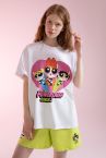 Coool PowerPuff Girls Lisanslı Oversize Fit Bisiklet Yaka Kısa Kollu Tişört