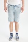 Skinny Fit Jean Bermuda Şort