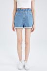 Paperbag Fit Jean Şort
