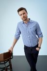 Modern Fit Kare Desenli Uzun Kollu Gömlek