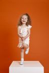 Kız Bebek Regular Fit Desenli Tek Omuzlu Askılı Bluz Şort Takım