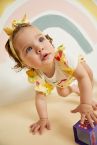 Kız Bebek Regular Fit Meyve Desenli Kısa Kollu Tişört Tulum Tulum Takım