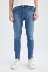 Carrot Fit Normal Bel Boru Paça Yırtık Detaylı Sürdürülebilir Jean Pantolon