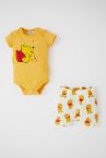 Erkek Bebek Winnie The Pooh Lisanslı Kısa Kollu Çıtçıtlı Body Şort Takım