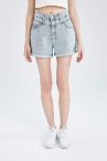 Mom Fit Jean Şort