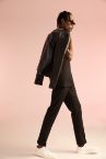 Slim Fit Dik Yaka Suni Deri Ceket