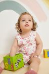 Kız Bebek Regular Fit Baskılı Kolsuz Şort Pijama Takım