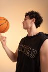 Defacto Fit NBA Los Angeles Lakers Lisanslı Standart Fit Kapüşonlu Kolsuz Tişört