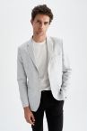 Slim Fit Astarlı Blazer Ceket
