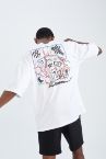 Defacto Fit Oversize Fit Bisiklet Yaka Sırt Baskılı Tişört
