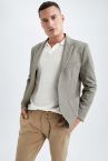 Slim Fit Astarlı Blazer Ceket