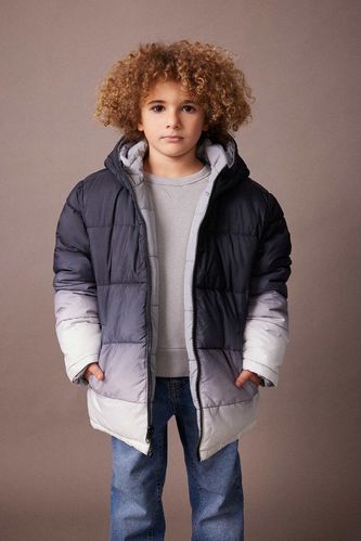 Boy Hooded Two Sided Puffer Jacket