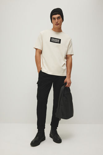 Jogger Cargo Pocket Wool Look Trousers