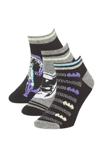 Erkek Çocuk Batman 3'lü Pamuklu Patik Çorap