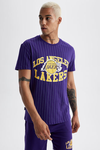 DeFactoFit NBA Los Angeles Lakers Standart Fit Bisiklet Yaka Kısa Kollu Tişört