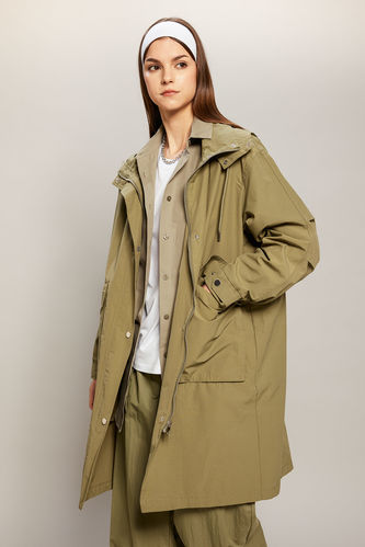 Waterproof Regular Fit Hooded Thin Long Jacket