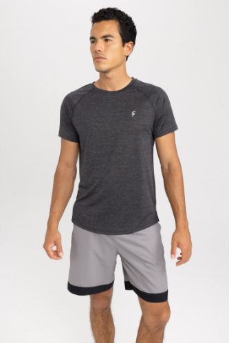 DeFactoFit Slim Fit Bisiklet Yaka Kısa Kollu Sporcu Tişört