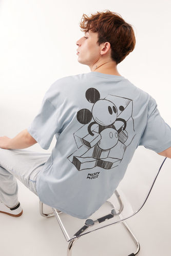 Disney Mickey & Minnie Comfort Fit Bisiklet Yaka Sırt Baskılı Kısa Kollu Tişört