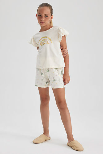Girl Printed Short Sleeve 2 Piece Pajama Set