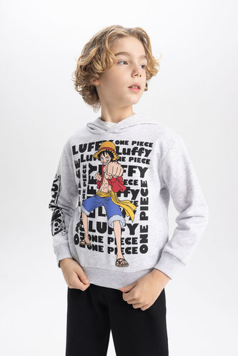 Erkek Çocuk One Piece Kapüşonlu Kalın Sweatshirt