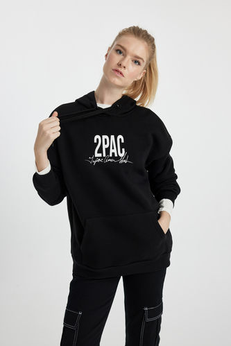 Oversize Fit Tupac Shakur licensed Printed Sweatshirt
