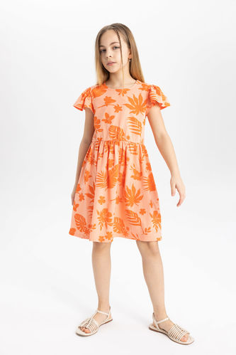 Girl Floral Short Sleeve Dress