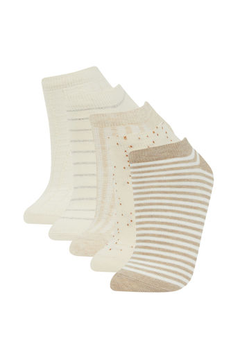Kadın 5'li Pamuklu Patik Çorap