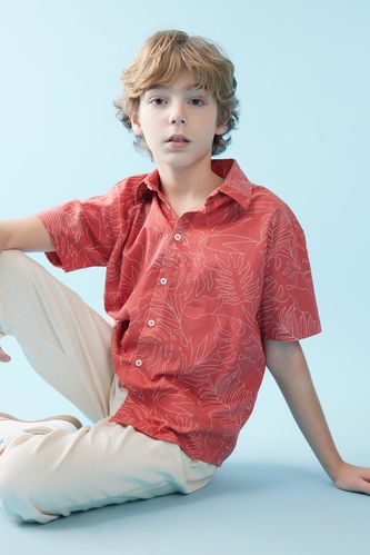Boy Oversize Fit Polo Neck Short Sleeve Shirt