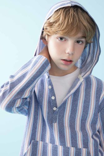 Boy Regular Fit Hooded Long Sleeve Shirt