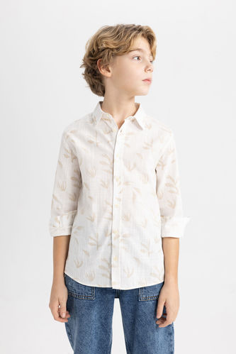 Erkek Çocuk Desenli Uzun Kollu Gömlek