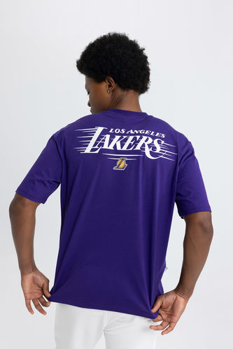 DeFactoFit NBA Los Angeles Lakers Oversize Fit Crew Neck T-Shirt
