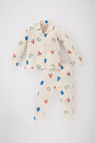 Erkek Bebek Baskılı Uzun Kollu Pijama Takımı
