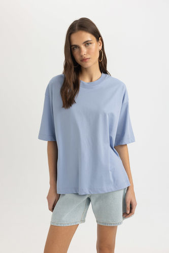T-Shirt Oversize Col Rond Manches Courtes