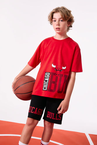 T-Shirt Oversize à Manches Courtes Col de Vélo NBA Chicago Bulls pour Garçon