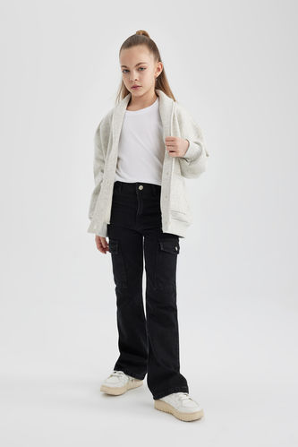 Girl Cargo Flare Fit Flare Leg Trousers