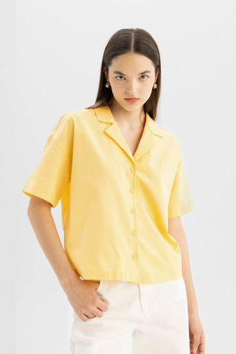 Oversize Fit Pyjamas Collar Short Sleeve Shirt