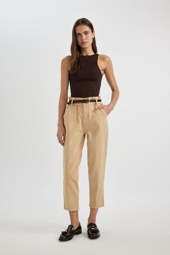 Baggy Fit Ankle Length Gabardine Trousers