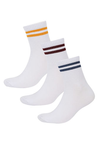 Erkek 3'lü Pamuklu Soket Çorap