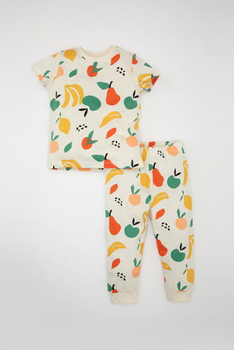 Erkek Bebek Meyve Desenli Kısa Kollu Penye Pijama Takımı