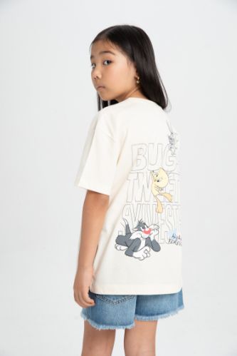 Kız Çocuk Looney Tunes Oversize Fit Kısa Kollu Tişört