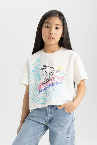 Kız Çocuk Snoopy Kısa Kollu Tişört