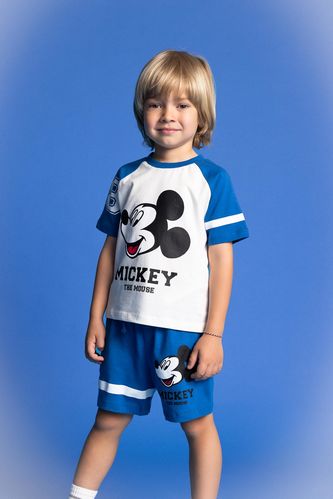 T-Shirt à Manches Courtes Col de Vélo Disney Mickey & Minnie pour Bébé Garçon